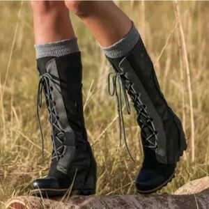 Sorel suede lace up knee boots